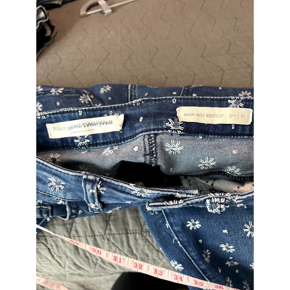 Pilcro and the Letterpress High-Rise Bootcut Jeans Crop Floral Embroidery 27 - Picture 3 of 6